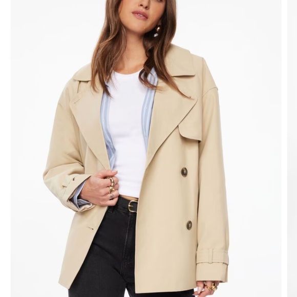 Dynamite - Double Breasted Short Trench Coat - Picture 1 of 4